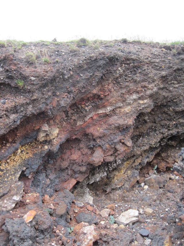 A multicoloured cliff