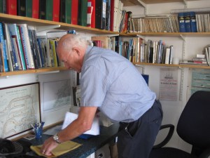 John Whitwell in the library of the Maryport Maritime Museum