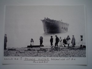 The Prince Victor (?) at Allonby for breakage (photo courtesy of John Whitwell and Maryport Maritime Museum)