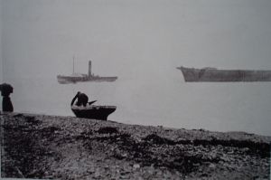 Tug towing ship for breakage (photo courtesy of John Whitwell and Maryport Maritime Museum)